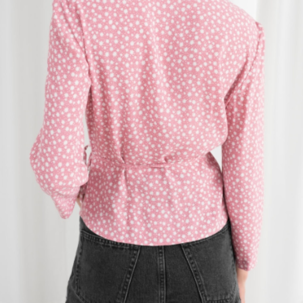 & Other Stories Floral Wrap Shirt - Size 6